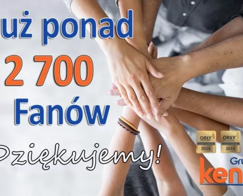 Grupa KENA ma już ponad 2700 FANÓW! Dziękujemy! Grupa KENA ma już 2700 Fanów