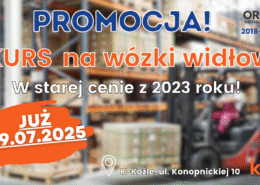 09.07.2025 KURS na zwykłe wózki widłowe IIWJO z UDT! Ceny z 2023 roku! Kurs na wózki widłowe, uprawnienia na wózki widłowe UDT.
