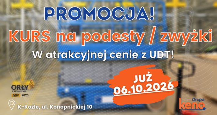 Kursy na podesty ruchome, zwyżki, podnośniki koszowe - Grupa KENA